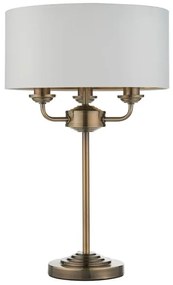 Endon 98932 - Stolná lampa HIGHCLERE 3xE14/18W/230V biela/mosadz pr. 32 cm