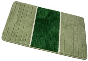 Kúpeľňový koberček COMO zelený / krémový, pruhy