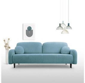 Rozkladacia čalúnená trojmiestna pohovka CLOUDY tyrkysová