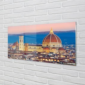 Sklenený obraz Taliansko katedrála panoráma v noci 125x50 cm