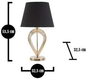 Čierna stolová lampa Mauro Ferretti Maxt, ø 32,5 cm