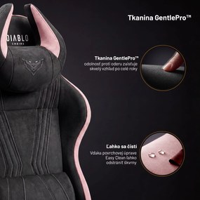 Látková herná stolička čierno-ružová Diablo X-Horn 2.0 Akira Pink Normal