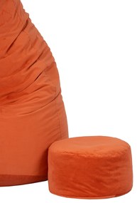 JAKS Sedací vak s podnožkou tehlový velúr