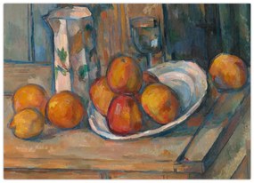Obraz - Paul Cézanne, Still Life with Milk Jug and Fruit, reprodukcia (70x50 cm)