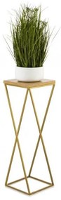Stojan na kvety LOFT 70x24 cm zlatá/hnedá