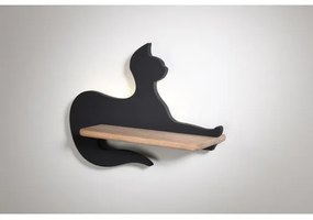LED Detské nástenné svietidlo s poličkou BLACK CAT LED/5W/230V