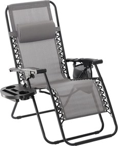 CH Záhradné skladacie relaxačné kreslo Zero II - sivá