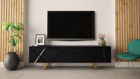 TV stolík 180 Nivotis 01, Farba: čierna / čierny lesk