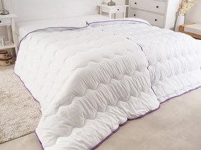 Celoročná prikrývka prešívaná BELLA LAVENDER 140x200 cm, biela