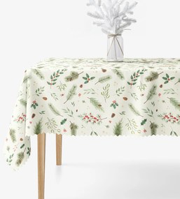 Goldea vianočný hranatý teflónový obrus - zimné vetvičky 140 x 220 cm