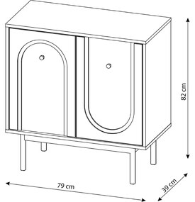 Komoda Mazoma 79 cm černá/zlatá