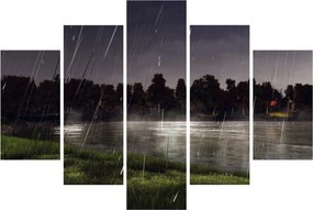 Obraz - Daždivý večer (150x105 cm)