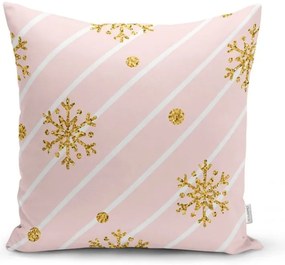Vianočná obliečka na vankúš Minimalist Cushion Covers Gold Snowflakes, 42 x 42 cm
