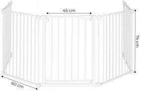 Ochranná zábrana pre deti a zvieratá, 5 panelov, 60 cm, biely kov, ECOTOYS