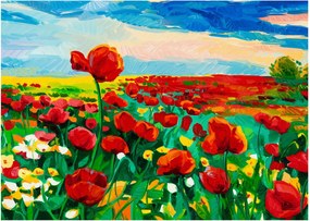 Obraz poľa s vlčími makmi (70x50 cm)