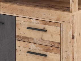 Komoda Luna 119 cm dub Matera světlý/šedá