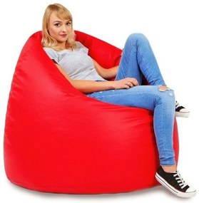 Sedací vak SAKO červený ekokoža