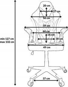 Herní židle KG106 černo-bílo-červená