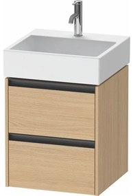 DURAVIT Ketho 2 závesná skrinka pod umývadlo, 2 zásuvky, 484 x 460 x 549 mm, dub prírodný, K25274030300000