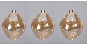 Sada vianočných LED ozdôb Organic ball 3 ks, zlatá