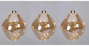 Sada vianočných LED ozdôb Organic ball 3 ks, zlatá
