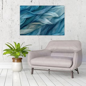 Obraz - Modrobiele vlnky (90x60 cm)