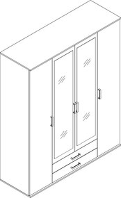 Šatníková skriňa Laurie, 159 cm, grafit/dub