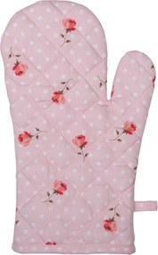 Ružová bavlnená chňapka - rukavice s ružami Dotty Rose - 18 * 30 cm