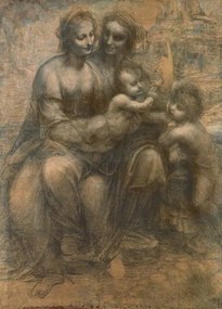Leonardo da Vinci - Obrazová reprodukcia The Virgin and Child with Saint Anne, and the Infant Saint John the Baptist, (30 x 40 cm)