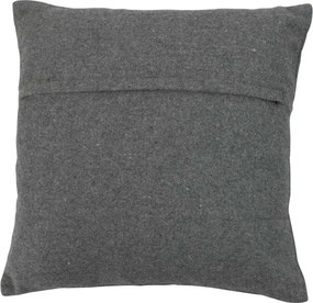 Šedý vlnený vankúš s jeleňom z hovädzej kože - 45 * 45 * 10cm