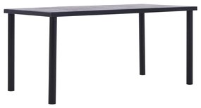 Jedálenský stôl, čierna a betónovo sivá 160x80x75 cm, MDF