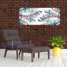 Obraz - Tropické listy (120x50 cm)