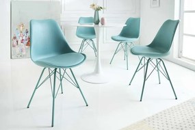 Dizajnová jedálenská stolička Scandinavia Lund tyrkysová umelá koža