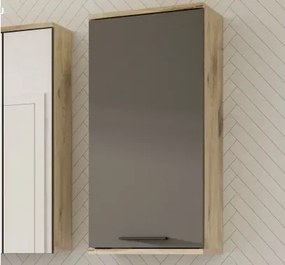 Závesná kúpeľňová skrinka Mason dub/šedá%