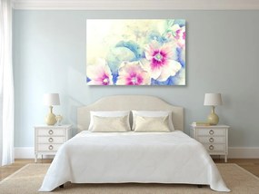 Obraz akvarelová ilustrácia ružových kvetov Varianta: 120x80