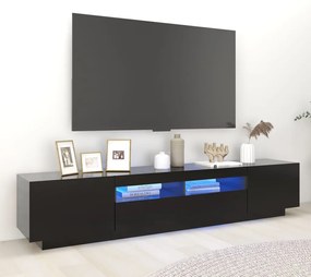TV skrinka s LED svetlami čierna 200x35x40 cm 3081907