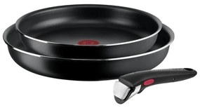 Tefal - Sada panvíc 3 ks INGENIO EASY COOK & CLEAN BLACK