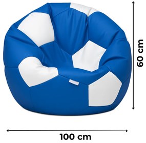 Sedací vak futbalová lopta modro-biela EMI