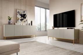 TV stolík Nicole 150 cm - kašmírová / zlaté nožičky