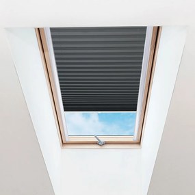 FOA Plisé roleta na strešné okná, Priesvitná, Tmavo šedá, P 011 , 20 x 80 cm