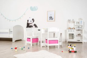 Ourbaby detský stôl so stoličkami s ružovými boxmi