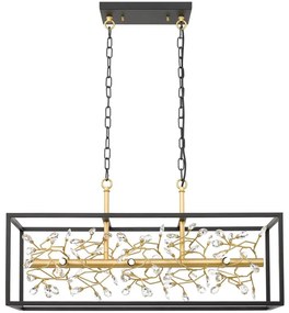 Zuma Line P0578-06C-P7TF - Luster na reťazi SPRING 6xG9/33W/230V čierna/zlatá ZL0418