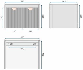 Rea Mario, súprava kúpeľňového nábytku s umývadlom 60cm, biela matná, REA-M0005