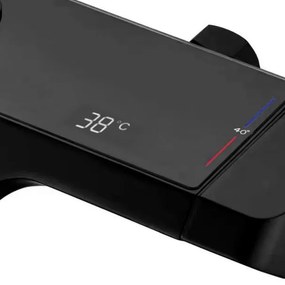 Rea Rob, sprchový set s termostatickou batériou a bidetovou spŕškou, čierna matná, REA-P6627