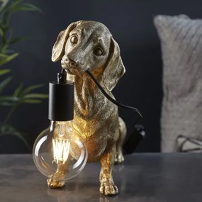 Endon 101187 - Stolná lampa DACHSHUND 1xE27/10W/230V zlatá