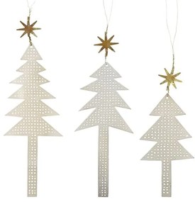 House Doctor Vianočná dekorácia TREE strieborná SET/3ks