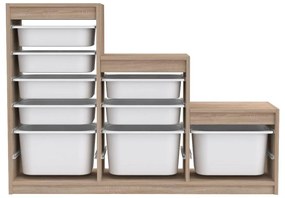 Organizér na hračky Dremonka 9 (dub sonoma + biela). Akcia -20%. Vlastná spoľahlivá doprava až k Vám domov. 1124322