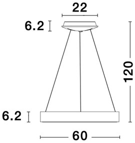 LED luster Rando Thin 60 4000K čierne