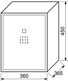 Oceľový sejf s elektronickým zámkom na číselný kód a odtlačok prsta RICHTER RS.45.LUX.FIN, RICHTER černá