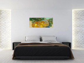 Obraz - Vincent van Gogh, Still Life of  Oranges and Lemons with  Blue Gloves, reprodukcia (120x50 cm)